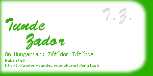 tunde zador business card